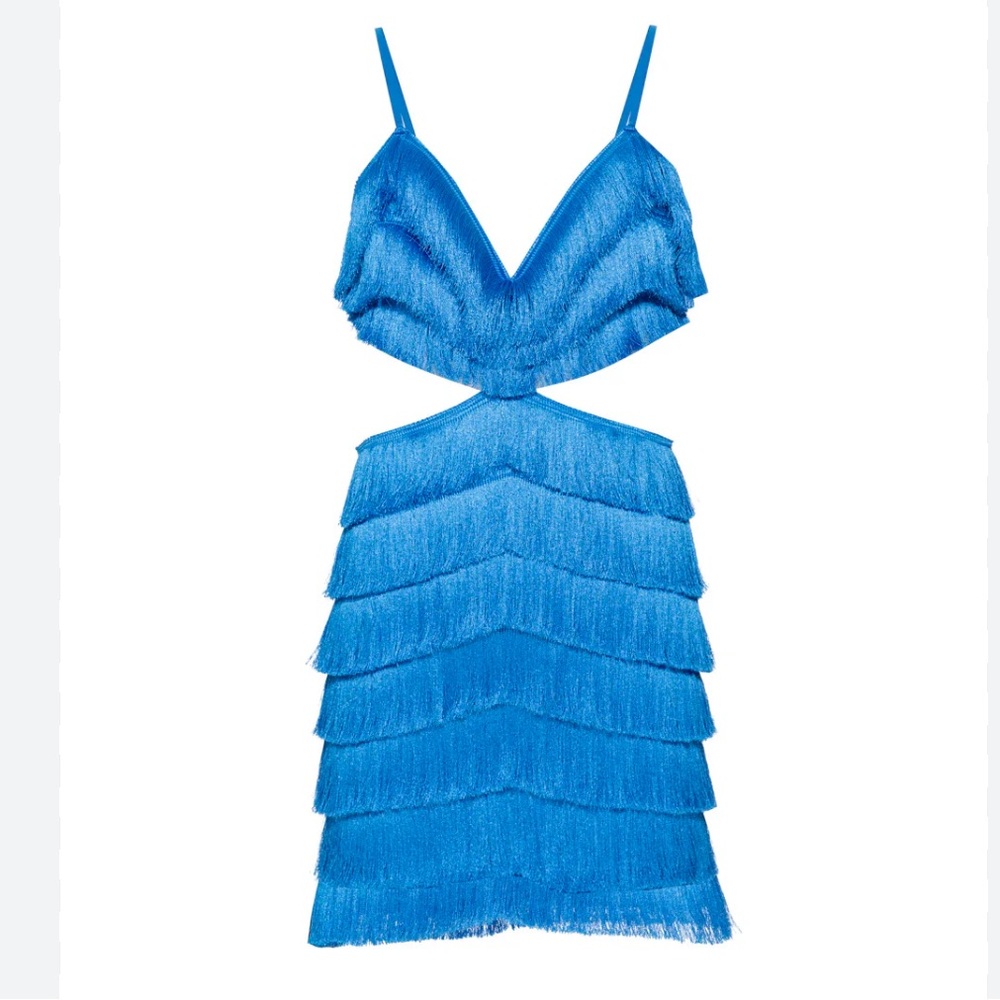 Patbo fringe cutout mini dress